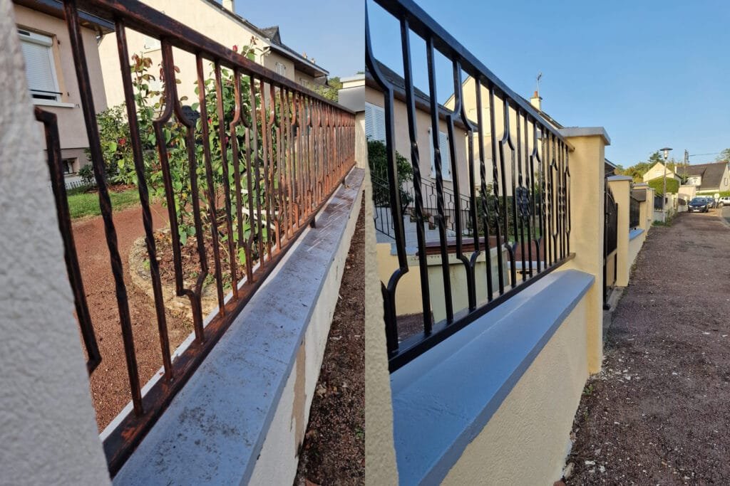 Rénovation et peinture d’une clôture métallique