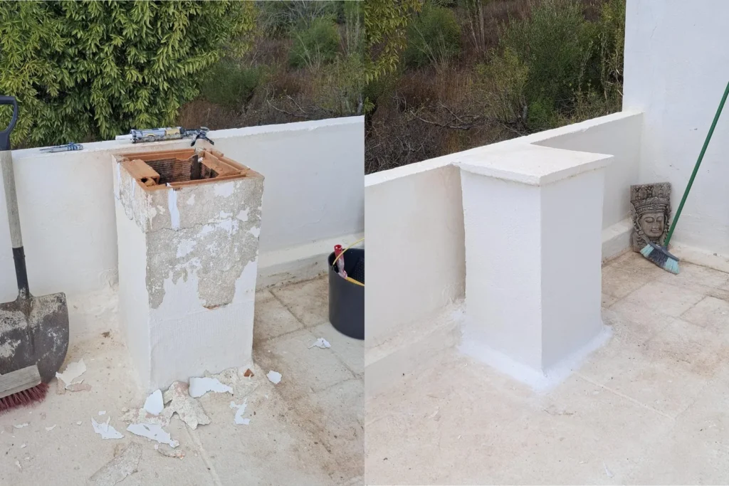 Before and after: exterior wall repair and painting